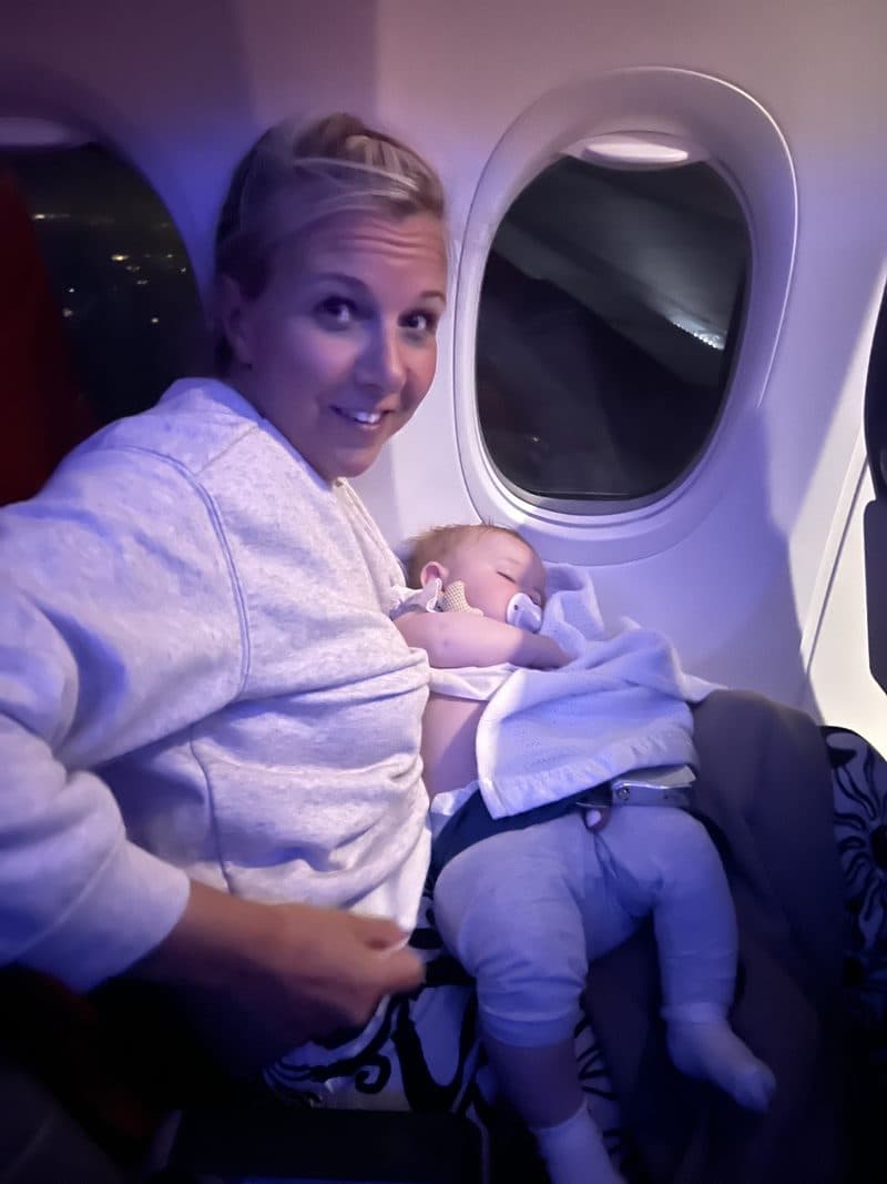 Mum holding sleeping 13-month-old baby on Jet2 flight to Bergen Norway