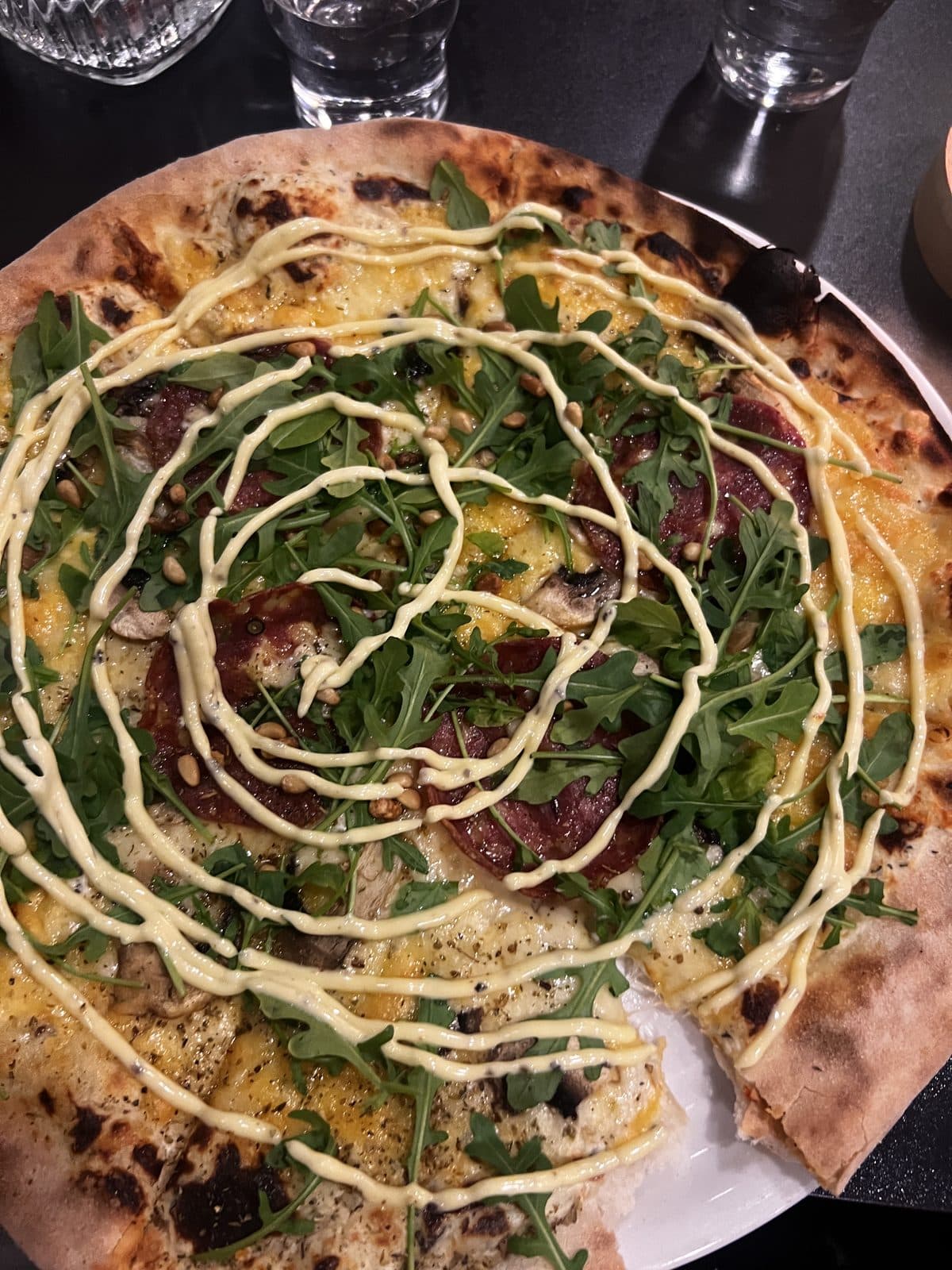 Pizza from the Myrkdalen Hotel pizza bar restaurant in Norway