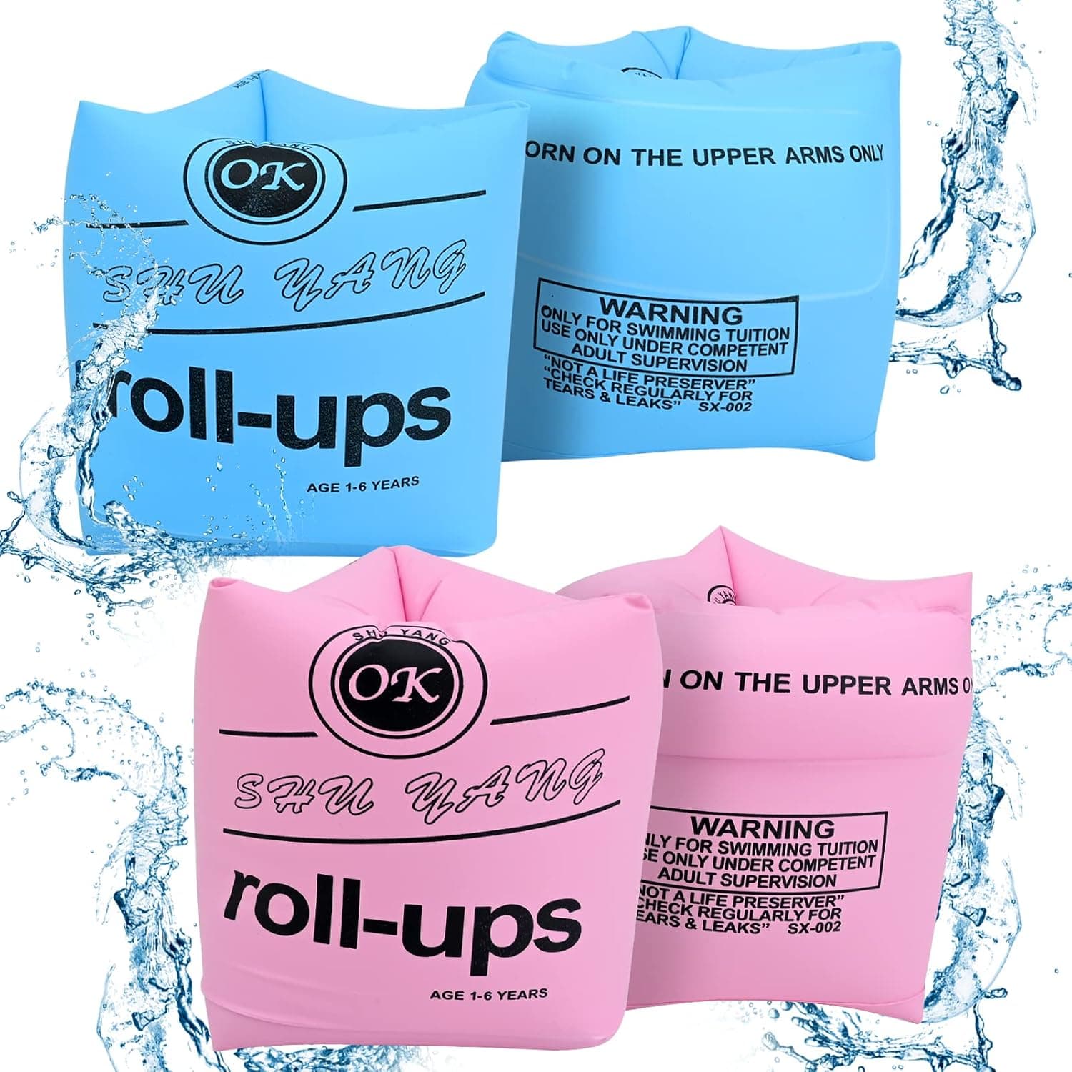 Roll-up armbands for toddler swimming